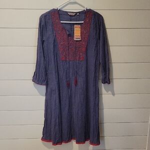 MELANGE WOMAN 100% COTTON KURTA XL BLUE/MAROON